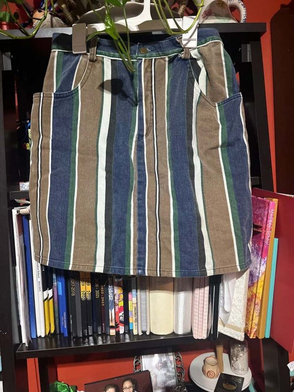 Vintage A. Byer California Striped Jean Skort High Waist Made in USA